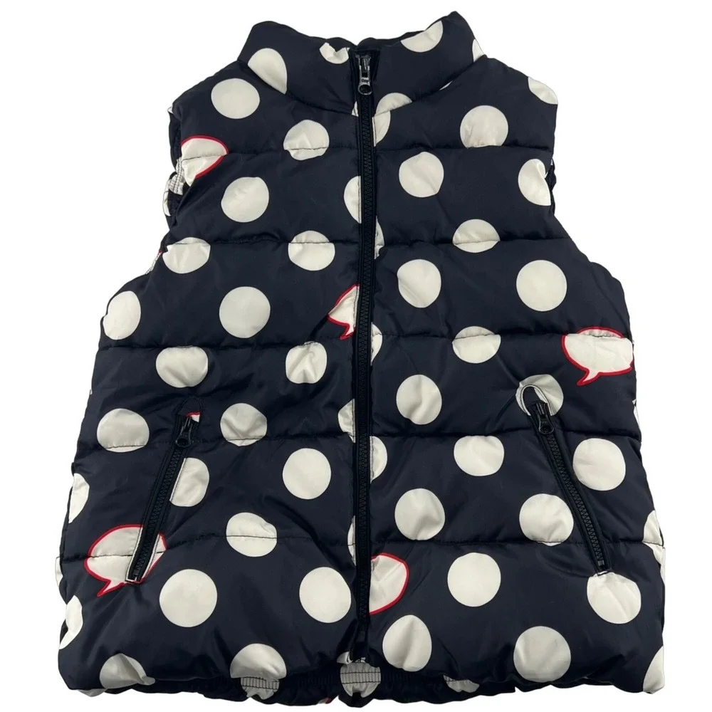 GAP Kids Ellen Degeneres Girls Boys Medium Regular Puffer Vest Polka Dots